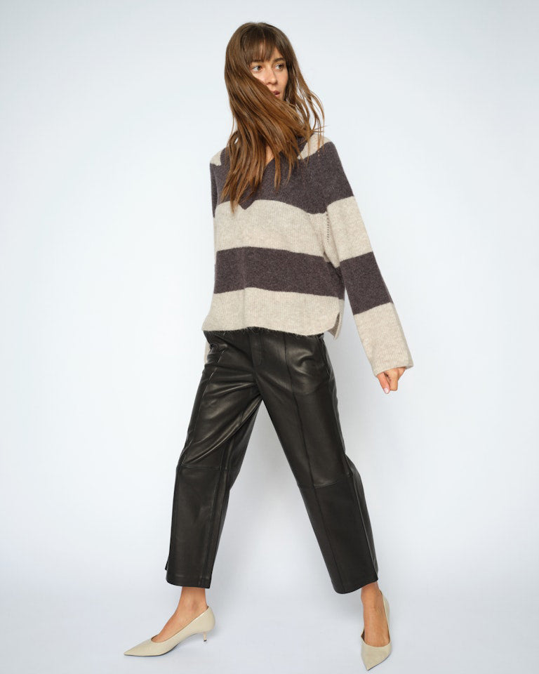 Como Leather Pant Cropped - Black
