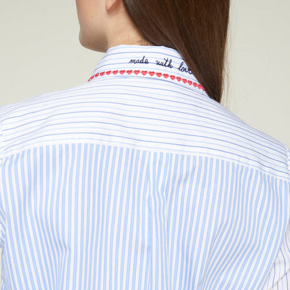 Made With Love Shirt - Blue Stripe