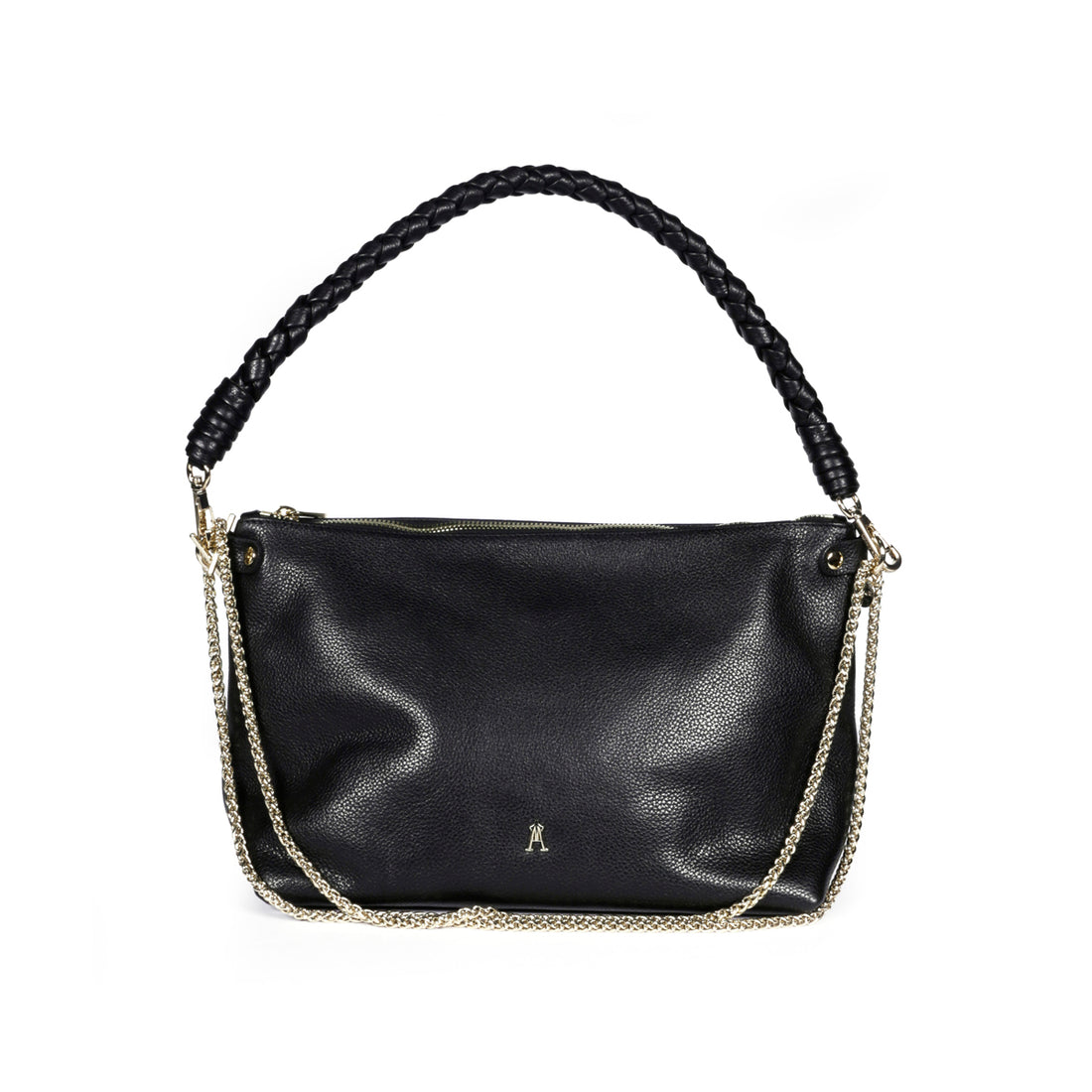 Mallow Twist Calf Leather Bag - Graine Noir