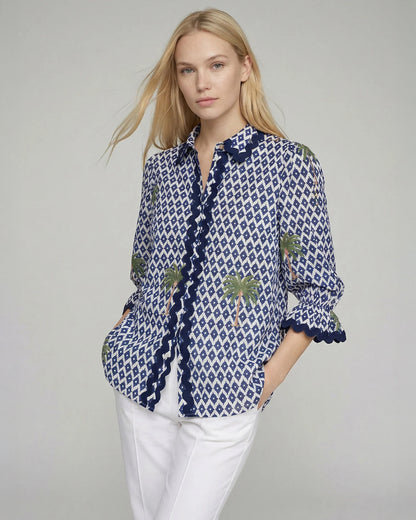 Manga Ric Rac Shirt - Navy