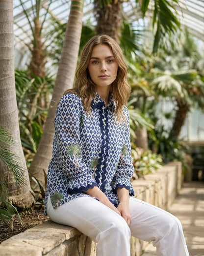 Manga Ric Rac Shirt - Navy