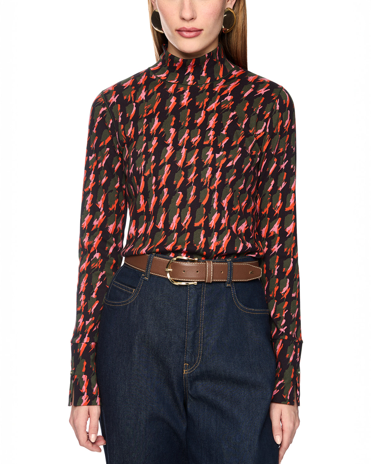Patterned Roll Neck - Multi