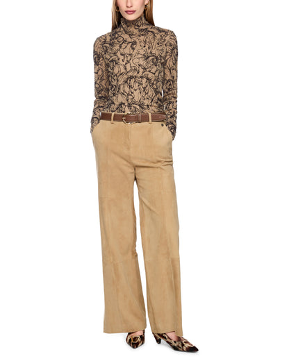 Horse Patterned Turtle Neck - Khaki