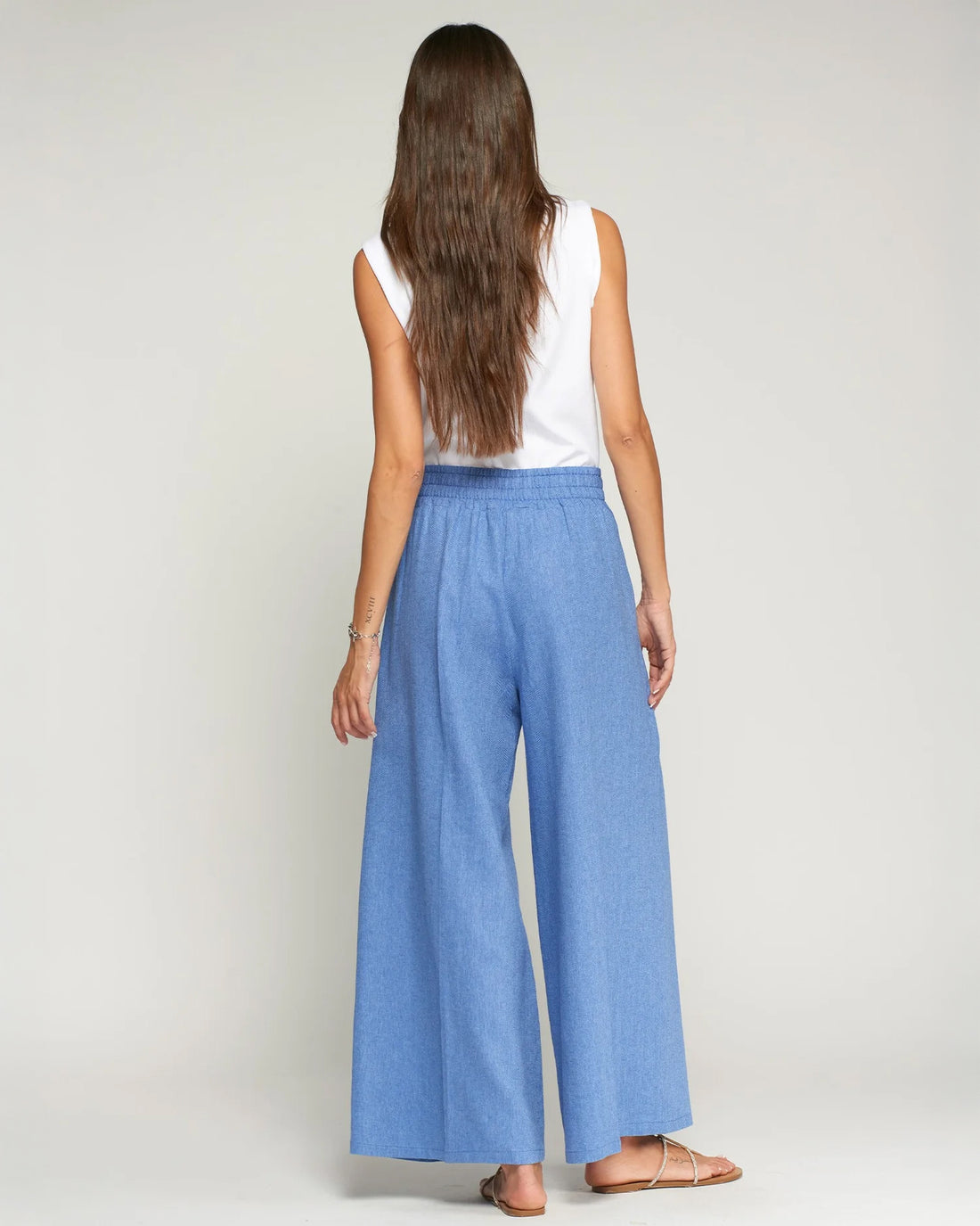Marian Pleat Front Trousers - Blue