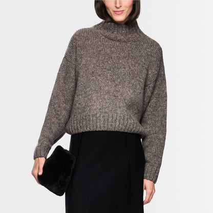Marl Knit Turtle Neck - Soft Charcoal