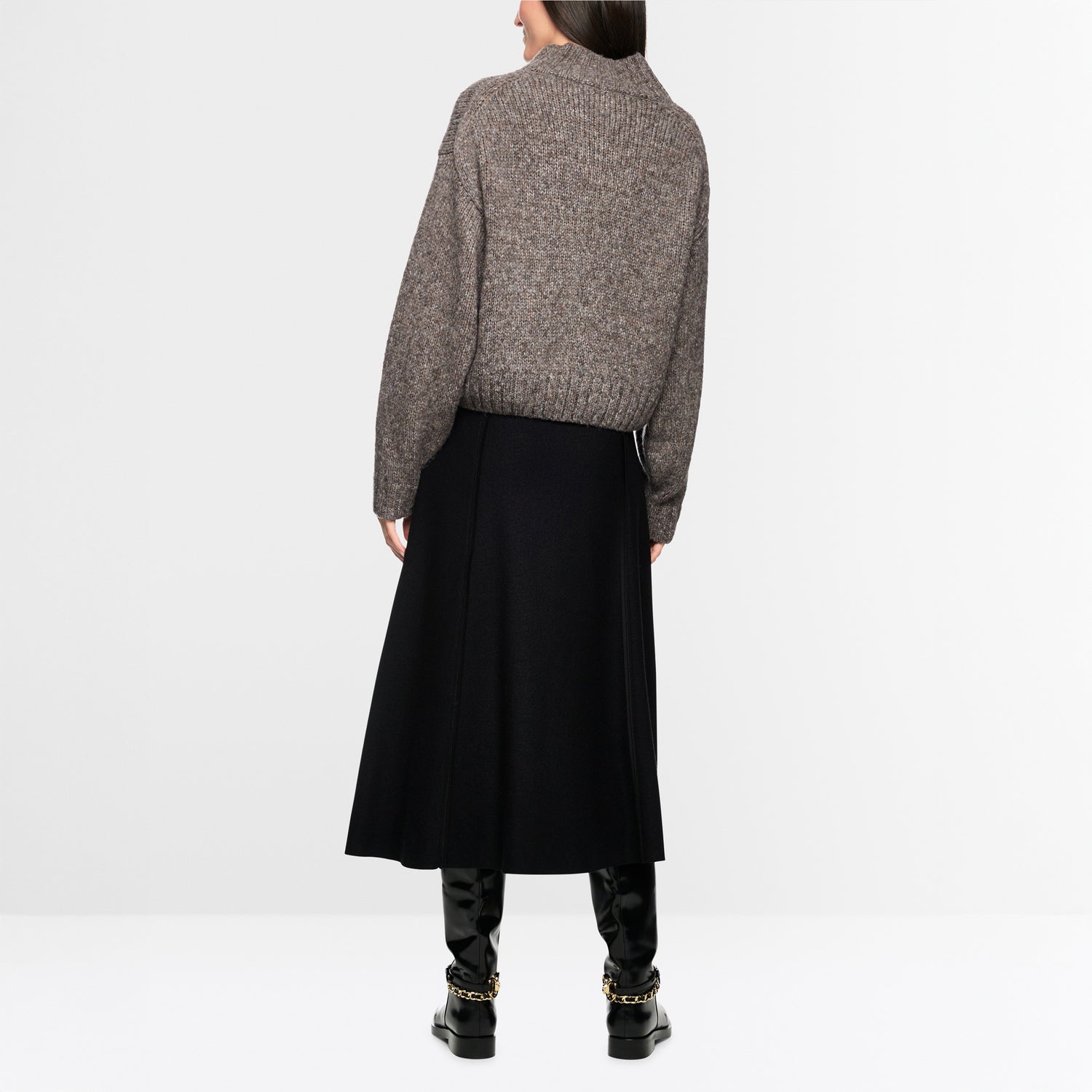 Marl Knit Turtle Neck - Soft Charcoal