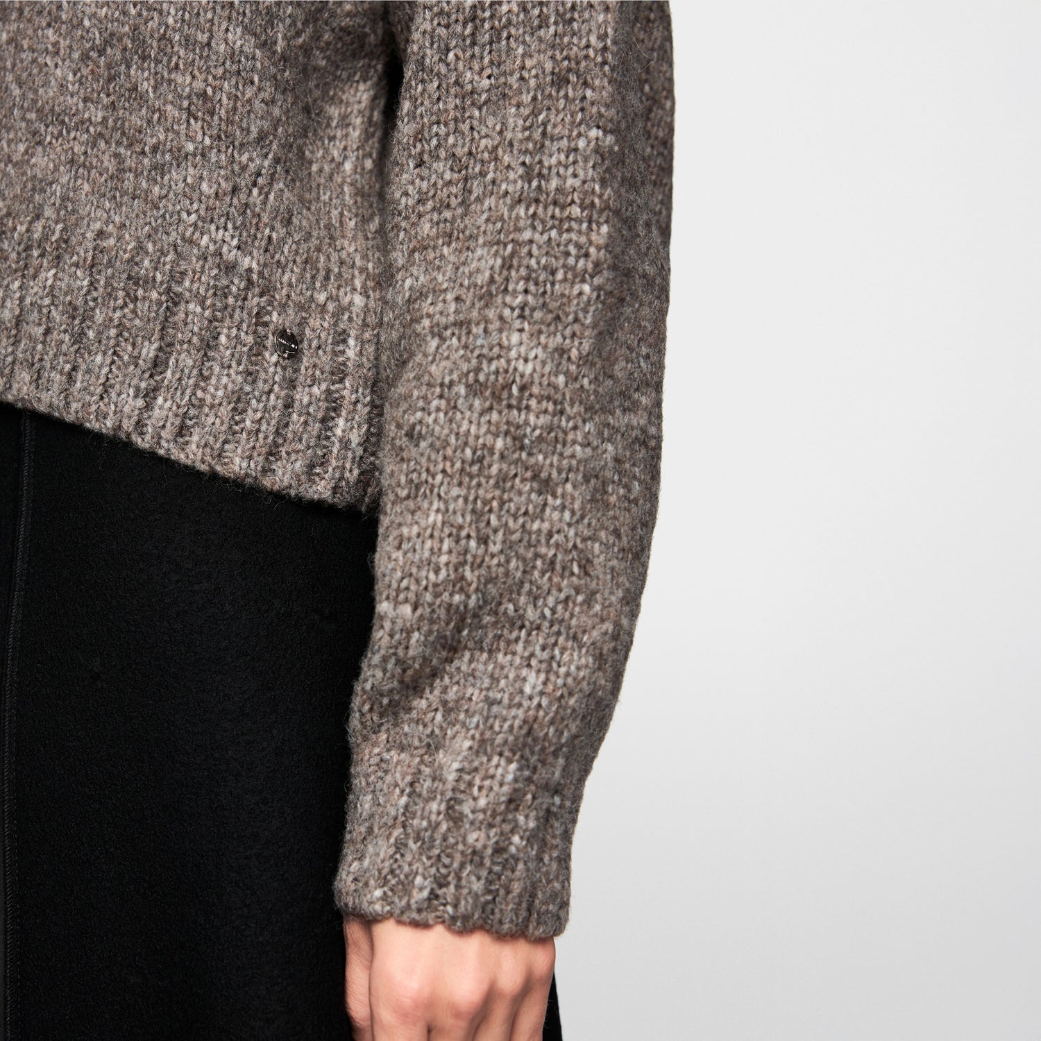 Marl Knit Turtle Neck - Soft Charcoal