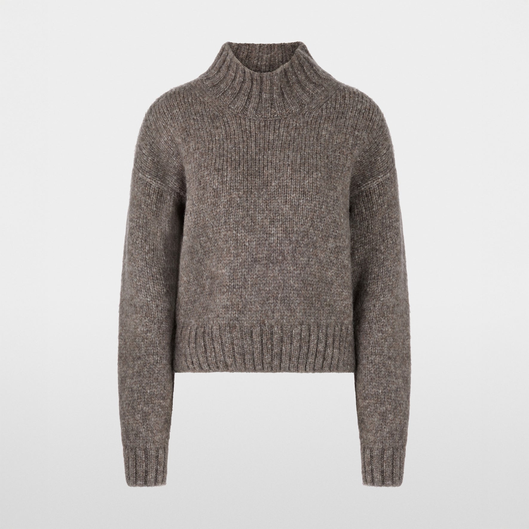 Marl Knit Turtle Neck - Soft Charcoal