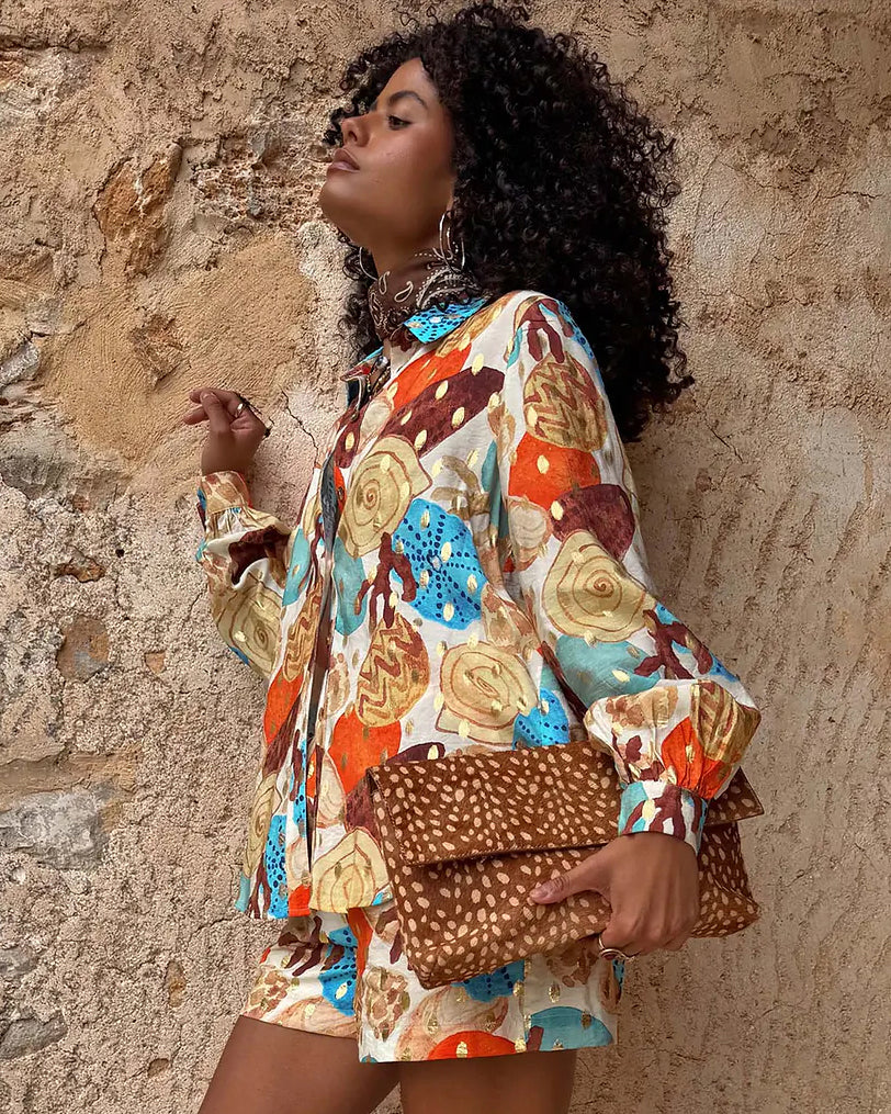 Marley Shirt In Shell Print - Multi