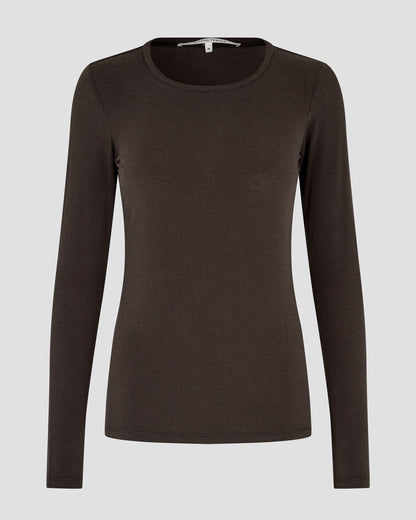 Matima O-Neck Tee - Dark Brown