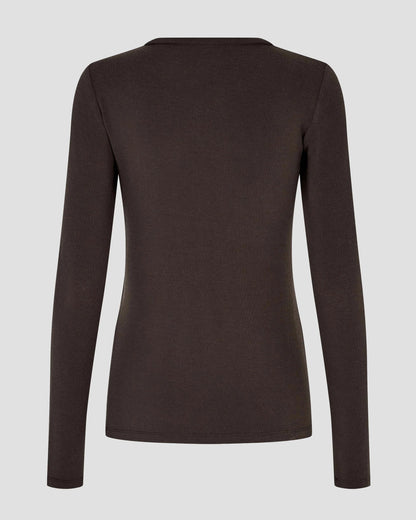 Matima O-Neck Tee - Dark Brown