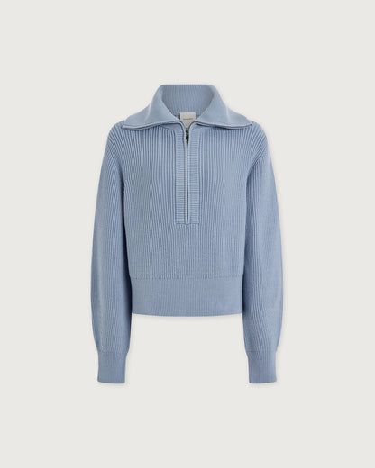 Maura Half Zip Knit - Kentucky Blue