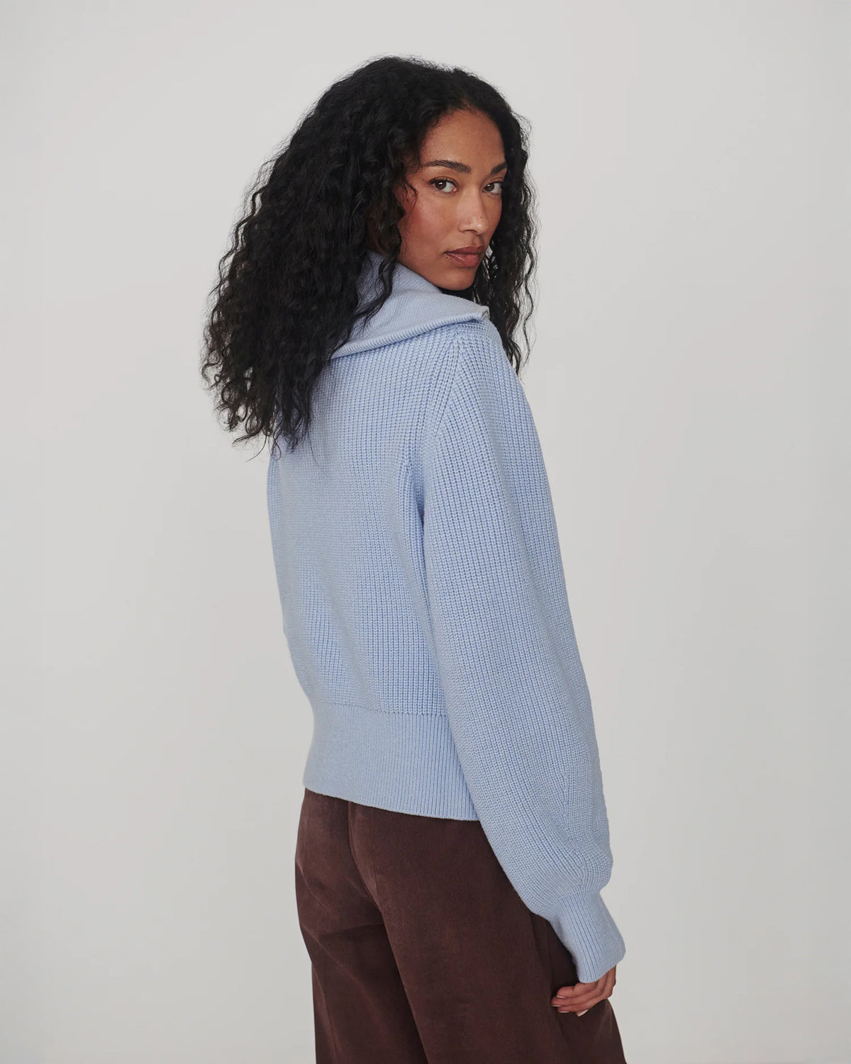 Maura Half Zip Knit - Kentucky Blue