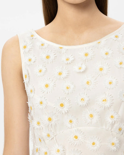 Maxi Dress With Flowers - White