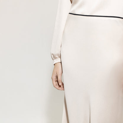 Maxi Satin Skirt - Silky Cream
