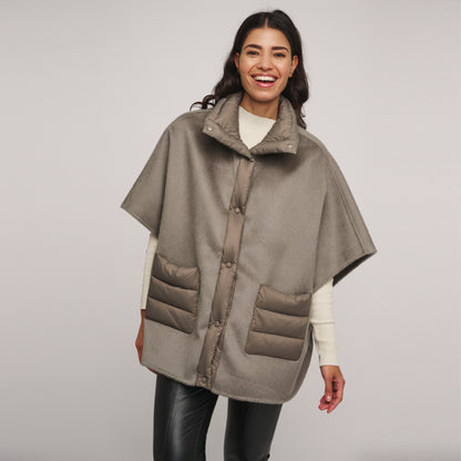 Mel Cape Coat - Dark Artichoke