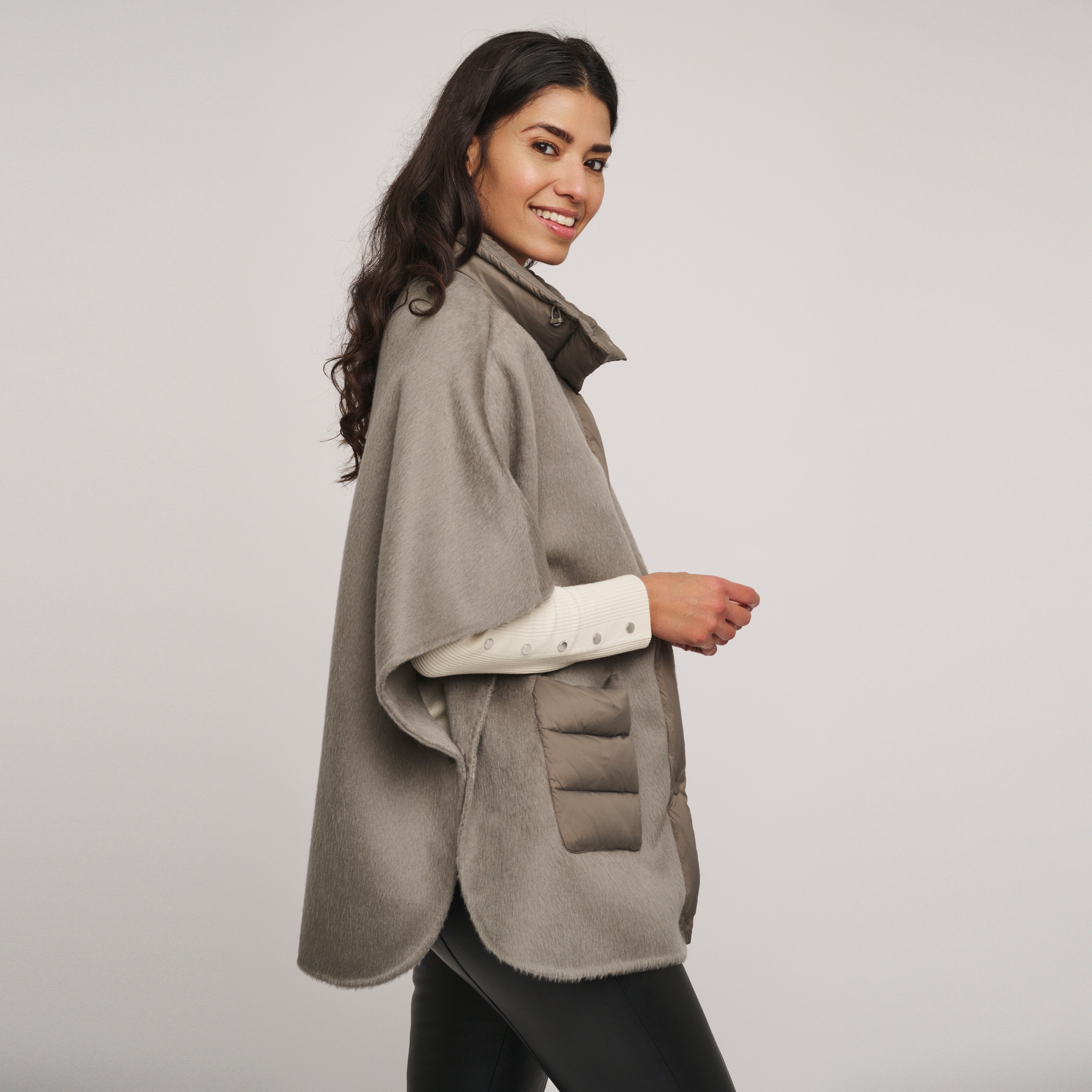 Mel Cape Coat - Dark Artichoke