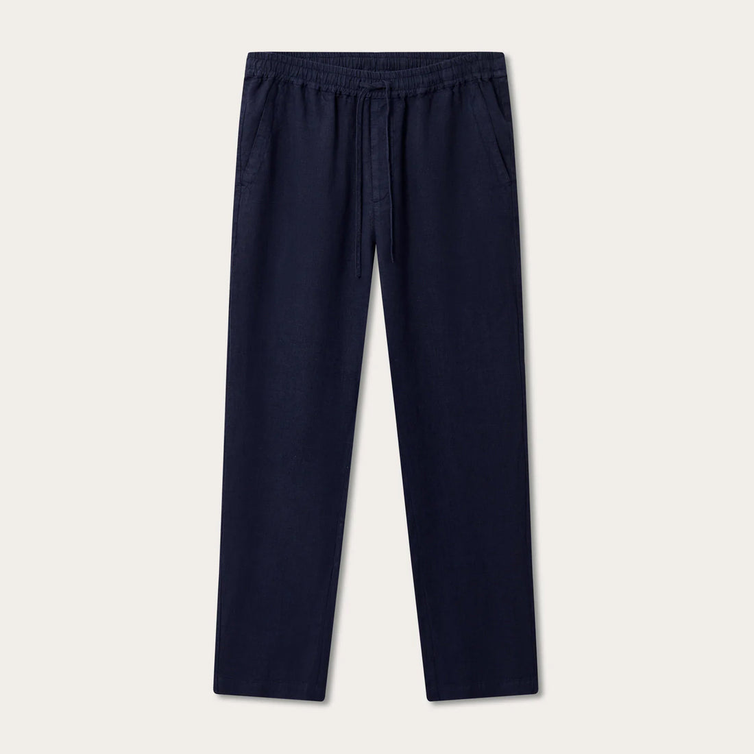 Eleuthera Plain Linen Trousers - Navy Blue