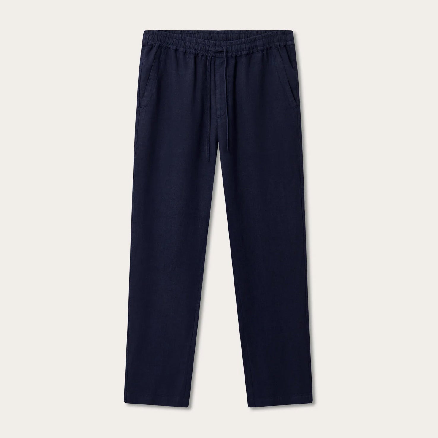 Eleuthera Plain Linen Trousers - Navy Blue