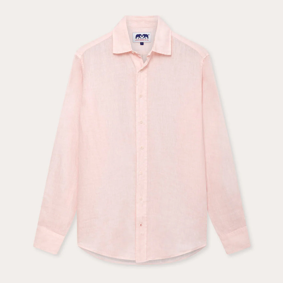 Abaco Plain Linen Shirt - Pastel Pink