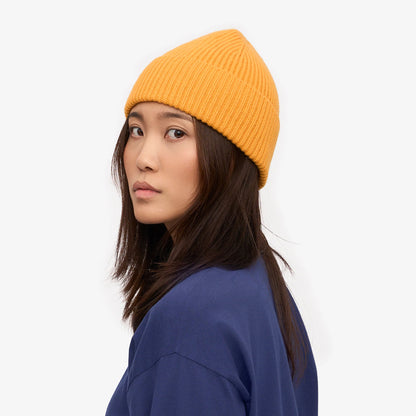 Merino Wool Beanie - Burned Yellow