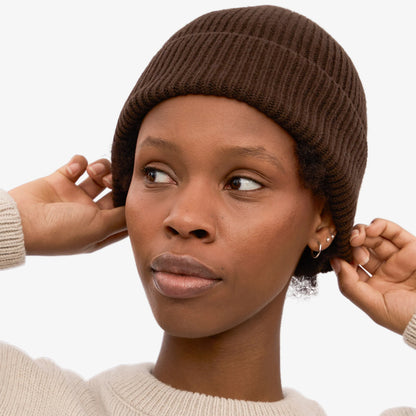 Merino Wool Beanie - Coffee Brown