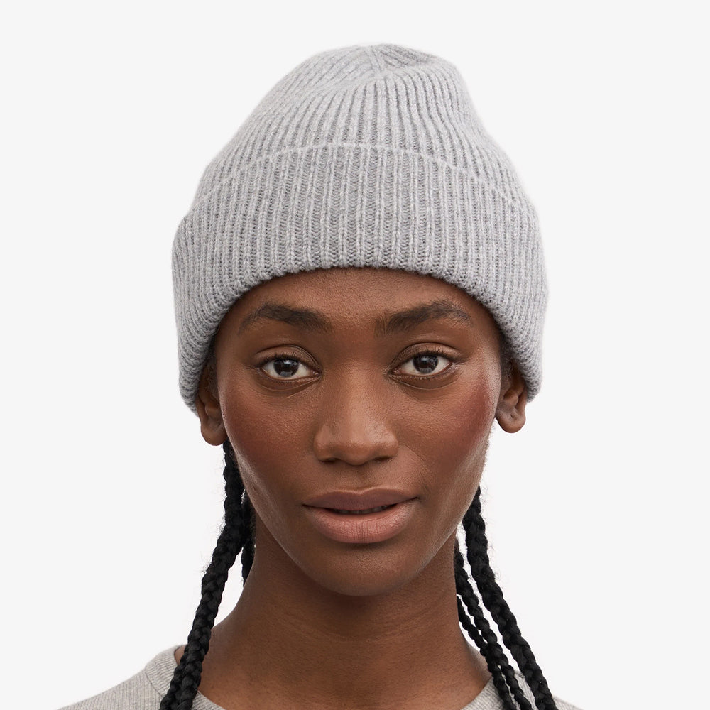 Merino Wool Beanie - Heather Grey