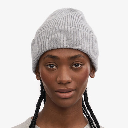 Merino Wool Beanie - Heather Grey