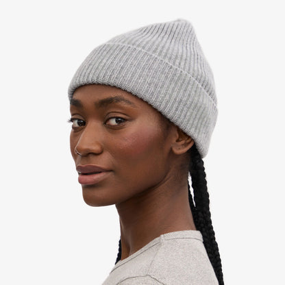 Merino Wool Beanie - Heather Grey