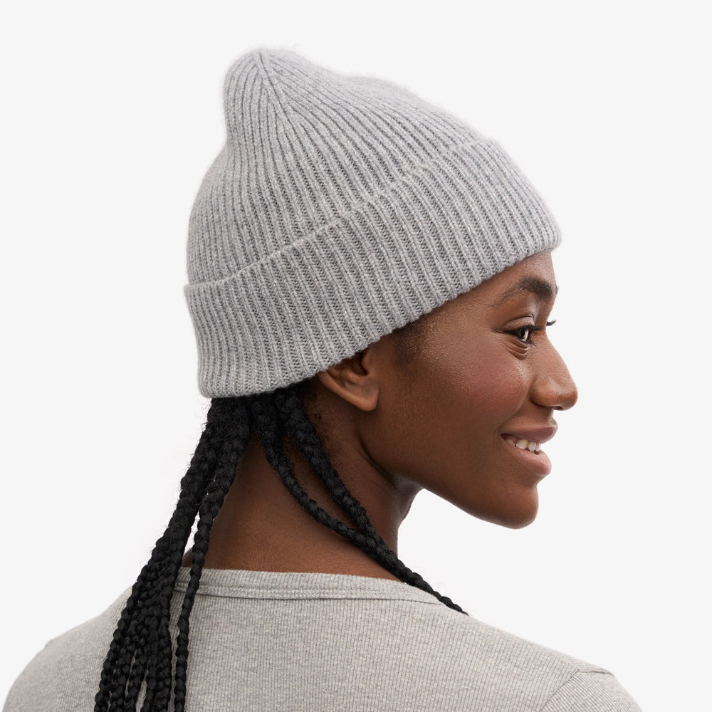 Merino Wool Beanie - Heather Grey