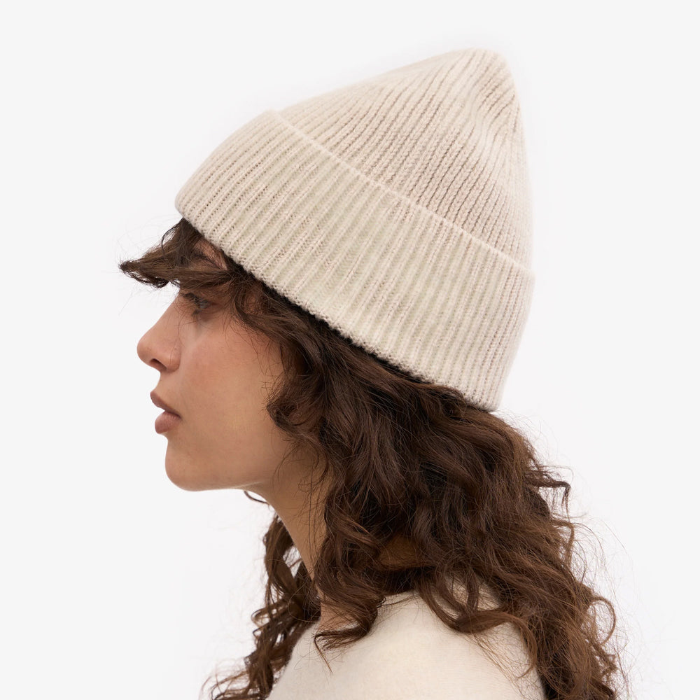 Merino Wool Beanie - Ivory White