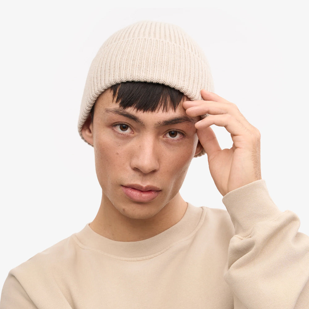 Merino Wool Beanie - Ivory White