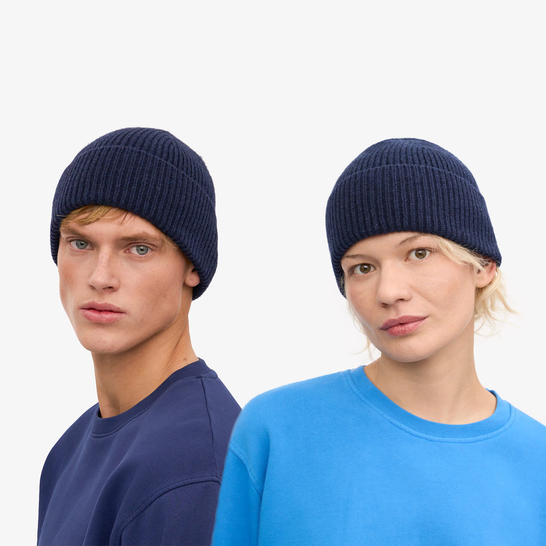 Merino Wool Beanie - Marine Blue