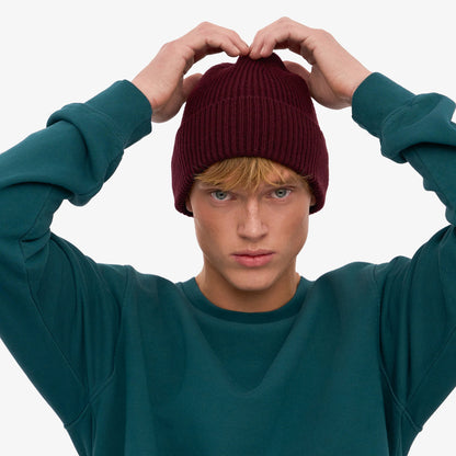Merino Wool Beanie - Oxblood Red