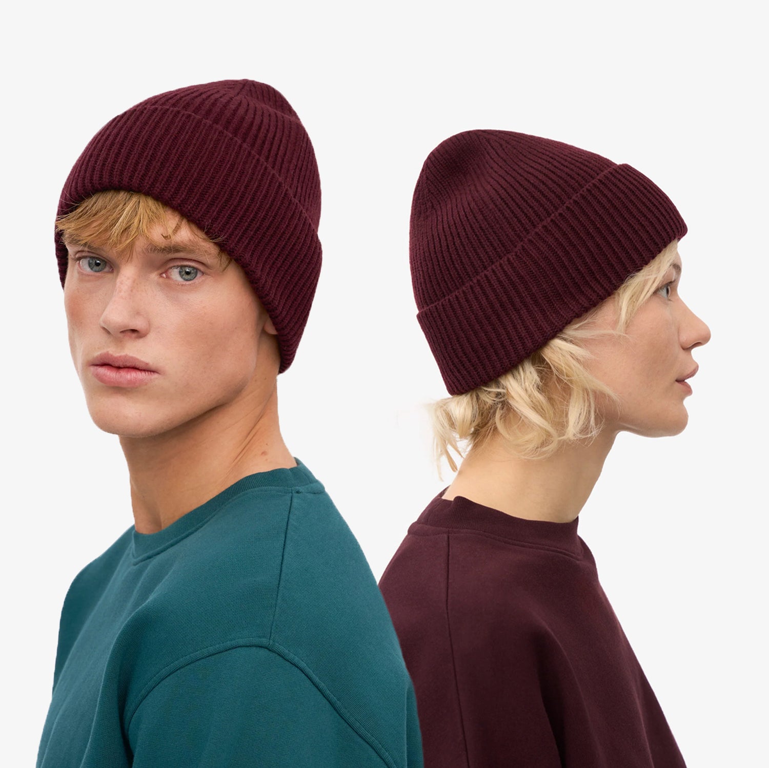 Merino Wool Beanie - Oxblood Red