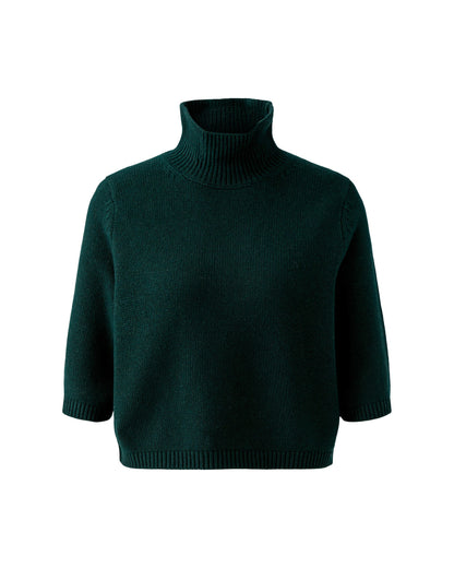 Mid Sleeve Roll Neck - Scarab Green
