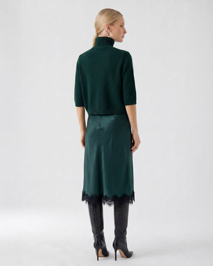 Mid Sleeve Roll Neck - Scarab Green