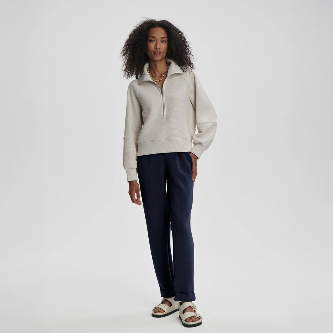 Milano Half Zip Sweat 2.0 - Silver Grey/Snow White