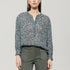 Mini Animal Print Blouse - Light Blue