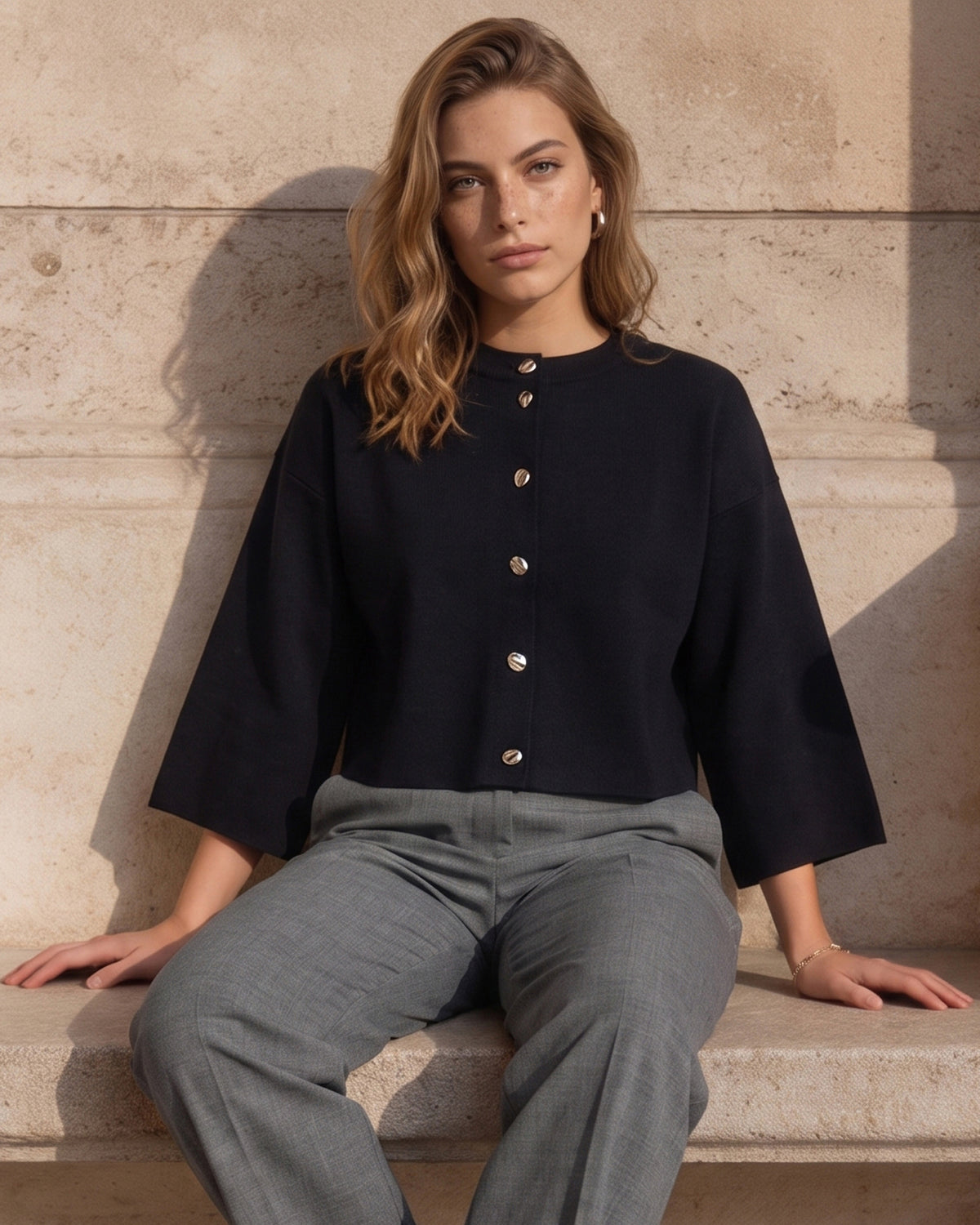 Elenora Knit Cardigan - Sky Captain