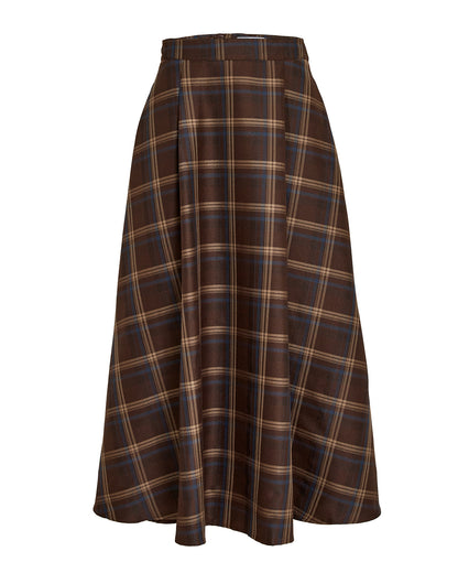 Christel Midi Skirt - Tiramisu Checked