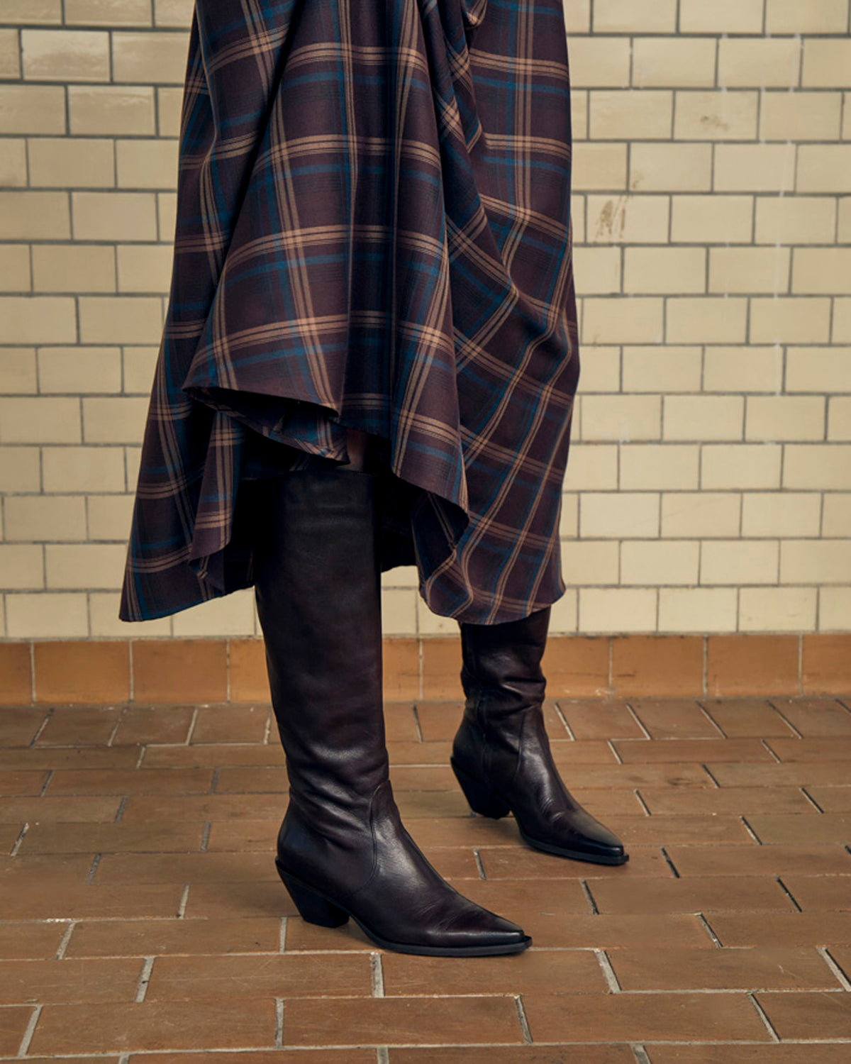 Christel Midi Skirt - Tiramisu Checked
