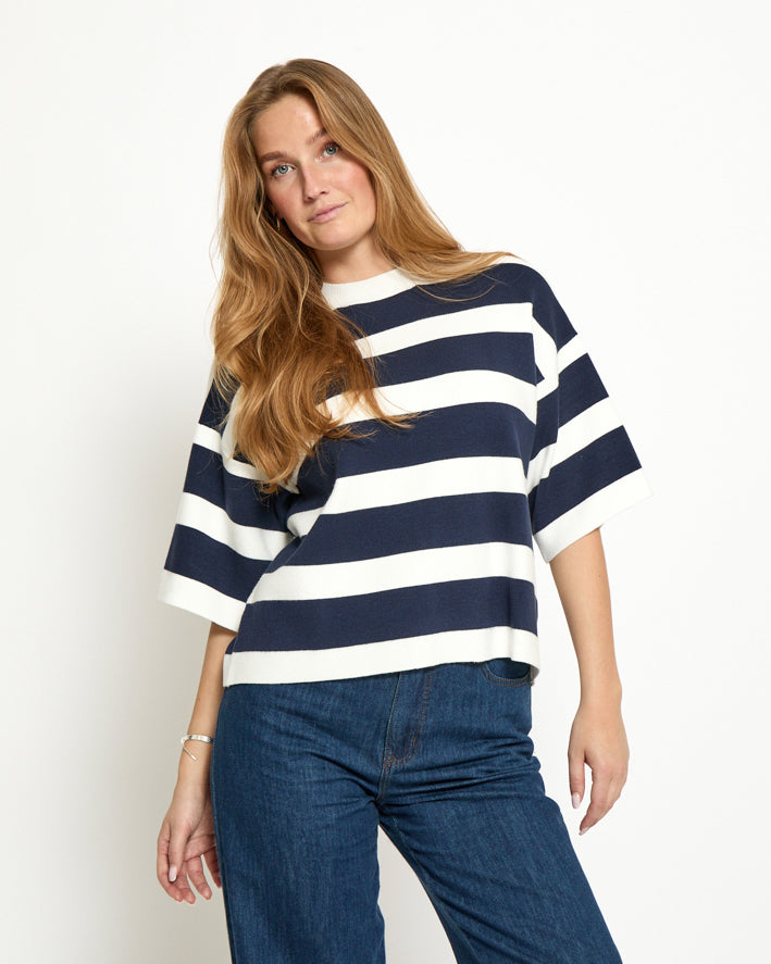 Lupi Knit T-Shirt - Sky Captain Stripe