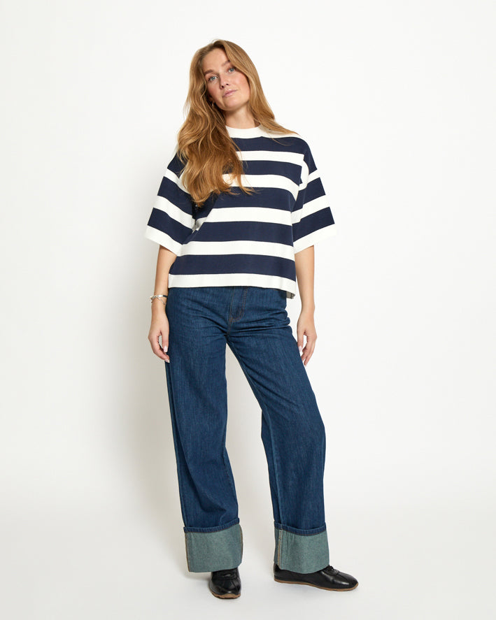 Lupi Knit T-Shirt - Sky Captain Stripe