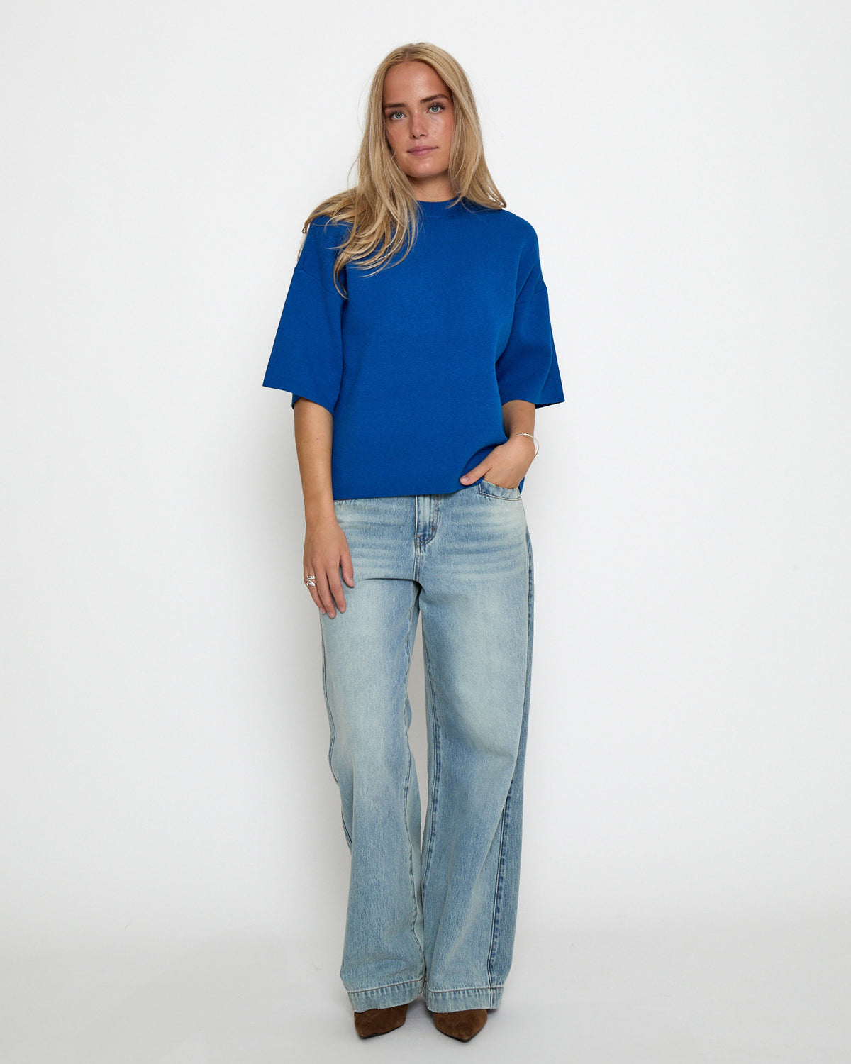 Lupi Knit T-Shirt - Lapis Blue