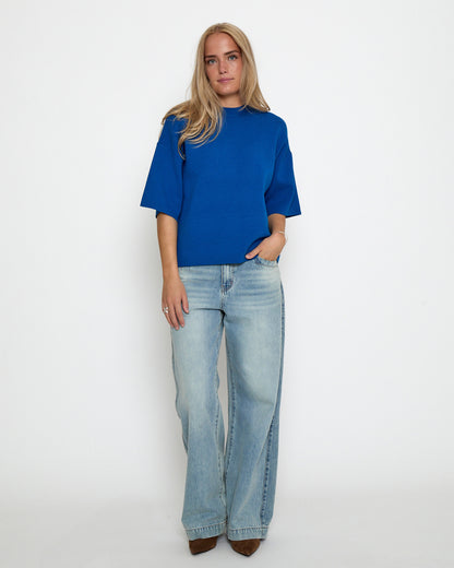 Lupi Knit T-Shirt - Lapis Blue