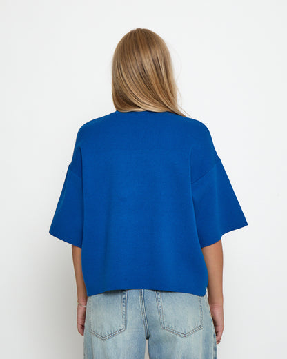 Lupi Knit T-Shirt - Lapis Blue