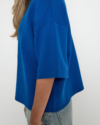 Lupi Knit T-Shirt - Lapis Blue