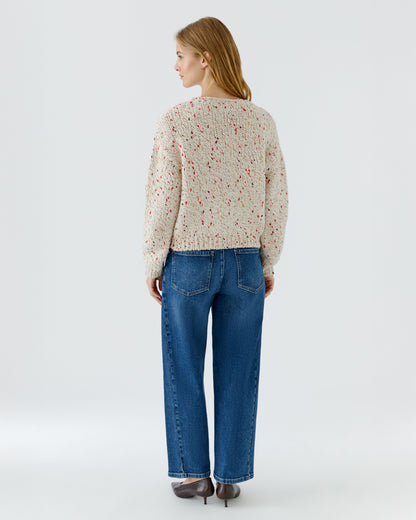 Multicoloured Fleck Knit Jumper - White Yellow