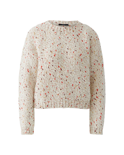 Multicoloured Fleck Knit Jumper - White Yellow